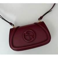 Buy Classic Gucci Blondie Small Shoulder bag in Smooth Leather 815700 Dark Burgundy 2024