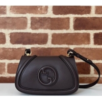 New Cheap Gucci Blondie Small Shoulder bag in Smooth Leather 815700 Coffee Brown 2024