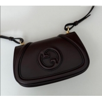 New Cheap Gucci Blondie Small Shoulder bag in Smooth Leather 815700 Coffee Brown 2024