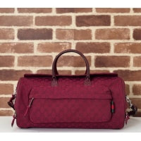 Pretty Style Gucci Mens Medium GG Canvas Duffle Bag 800185 Rosso Ancora Red 2024