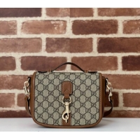 Famous Brand Gucci GG Canvas Emblem Mini Shoulder bag 815211 Beige/Brown 2024