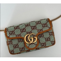 Big Discount Gucci GG Canvas Super Mini Shoulder bag Pale 783141 Blue/Brown 2024