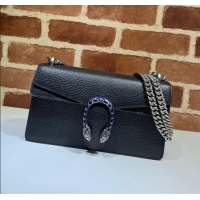 Shop Grade Gucci Dionysus Grained Leather Small Shoulder Bag ‎499623 Black/Blue/Silver 2024