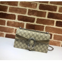 Top Grade Gucci Dionysus GG Canvas and Suede Small Bag with Strass 499623 Beige/Khaki 2024