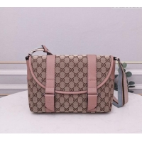 New Fashion Gucci GG Canvas Messenger Shoulder Bag 374429 Beige/Nude Pink 2024