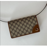 Discount Gucci GG Canvas Emblem Super Mini Shoulder bag 82068 Beige/Brown 2024