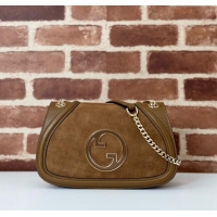 Fashion Promotional Gucci Blondie Suede Small Shoulder Bag 815715 Brown 2024