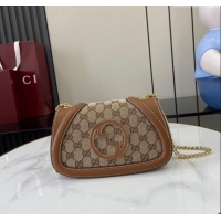 Grade Quality Gucci Blondie GG Canvas Mini Shoulder Bag 815711 Beige/Brown 2024