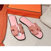 Purchase Hermes Classic Oran Flat Slides Sandal in Suede and Strass Light Pink 0606183