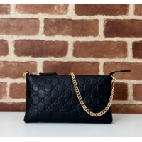 Best Price Gucci GG Leather Chain Shoulder Bag 779791 Black 2024