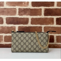 Luxury Classic Gucci GG Canvas Chain Shoulder Bag 779791 Beige/Black 2024