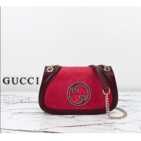 Hot Style Gucci Blondie Suede Small Shoulder Bag 815715 Burgundy/Red 2024
