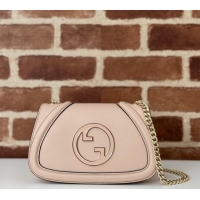 Classic Cheap Gucci Blondie Mini Shoulder Bag in Leather 815711 Light Pink 2024