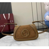 Modern Classic Gucci Blondie Small Shoulder bag in Suede 815700 Light Brown 2024