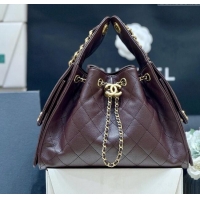 Buy Discount Chanel 25 Small Handbag in Grained Calfskin AS5293 Dark Coffee 2025 Top Quality