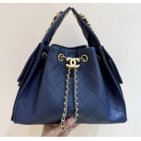 Grade Design Chanel 25 Small Handbag in Grained Calfskin AS5293 Deep Blue 2025 Top Quality