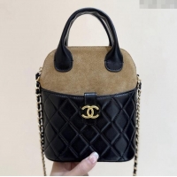 Well Crafted Chanel Suede & Lambskin Clutch with Chain AP4742 Black/Brown 2025 Top Quality