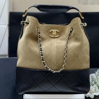 Trendy Design Chanel Suede Calfskin & Shiny Lambskin Shopping Bag AS5636 Black/Brown 2025 Top Quality