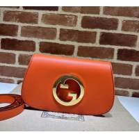 Buy Fashionable Gucci Blondie Leather Shoulder Bag with Interlocking G 699268 Orange 2024