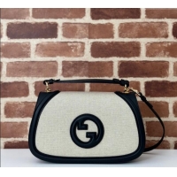Trendy Design Gucci Blondie Large Top Handle Bag 815716 Black/White Canvas 2024