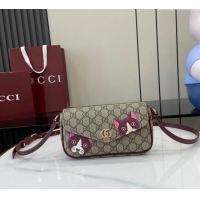 Grade Design Gucci GG Canvas Mini Shoulder bag with Cat Detail 818764 2024