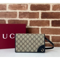 Top Grade Gucci GG Canvas Emblem Super Mini Shoulder bag 820688 Black 2024
