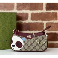 Top Grade Gucci GG Canvas Mini bag with Panda Detail 818763 2024