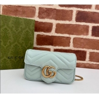 Buy Discount Gucci GG Marmont Matelasse Leather Super Mini Bag ‎476433 Pale Green 2024