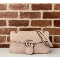 Promotional Gucci GG Marmont Matelasse Leather Small Shoulder Bag 443497 Light Pink 2024