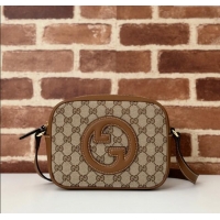 Low Cost Gucci Blondie GG Canvas Mini Shoulder Bag 820429 Brown 2024
