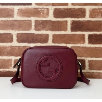 Luxury Cheap Gucci Blondie Leather Mini Shoulder Bag 820429 Ancora Red 2024