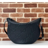 Reasonable Price Gucci B Jumbo GG Grainy Small Crossbody Bag 801887 Black 2024