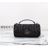 Famous Brand Gucci Quilted Puffy Leather Milano Small Top Handle bag 806016 Black 2024