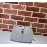 Super Quality Gucci Jackie Notte Mini Bag in Smooth Leather ‎782889 Light Grey 2024