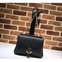 Promotional Gucci Blondie Leather Shoulder Bag with Interlocking G 510302 Black 2024