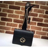 Grade Design Gucci Blondie Leather Mini Bag with Interlocking G 510304 Black 2024