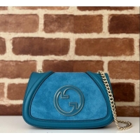 Top Grade Gucci Blondie Mini Shoulder Bag in Suede 815711 Burgundy 2024