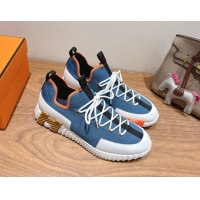 Popular Style Hermes Lift slip-on sneakers in in knit and smooth calfskin light Blue 2025 H252003