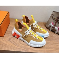 Grade Quality Hermes Lift slip-on sneakers in in knit and smooth calfskin Yellow 2025 H252003