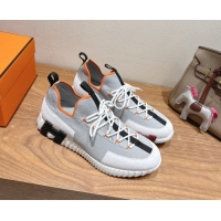 Best Product Hermes Lift slip-on sneakers in in knit and suede Grey/White 2025 H252003