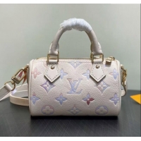 Shop Cheap Louis Vuitton Nano Speedy Bag in Dream Beige Embossed Grained Cowhide Leather M25591 2025