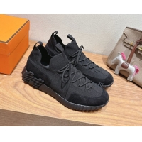 Big Discount Hermes Lift slip-on sneakers in in knit and suede All Black 2025 H252003