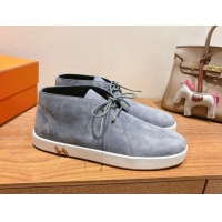 Luxurious Hermes Klicker Sneakers in Suede Grey 2025 H251921