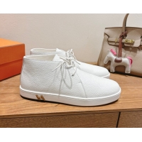 Low Cost Hermes Klicker Sneakers in Grained Calfskin White 2025 H251921
