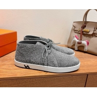 Shop Duplicate Hermes Klicker Sneakers in Fur Fiber Blue 2025 H251921
