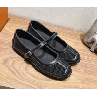 Good Quality Hermes Kichu Ballet Flats in mesh knit and calfskin Black 2025 H251170
