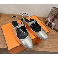 Luxury Cheap Hermes Kleo slingbacks flat in Calfskin leather with "H" Buckle Platine-Tone 2025 H251148