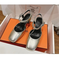 Cheap Hermes Kamilla Open Back Pumps 6cm with H Buckle Platine-Tone 2025 H251270