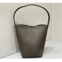 Best Quality The Row Medium N/S Park Tote Bag in Grained Leather 0802 Elephant Grey 2025