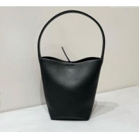 Top Quality The Row Medium N/S Park Tote Bag in Grained Leather 0802 Black 2025